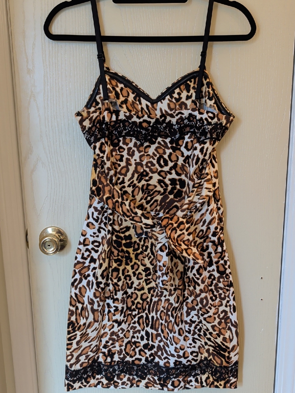 Guess Leopard Print Slip Dress Size 8 Cotton Spandex Cheetah Bodycon Mini Dress - Picture 2 of 11